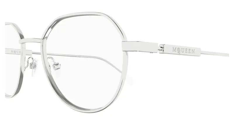 Unisex AM0479O 001 Montature da vista Acetato Argento Trasparente Rotonda miniatura 3