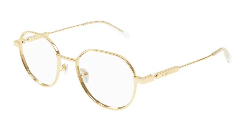 Unisex AM0479O 002 Montature da vista Acetato Oro Trasparente Rotonda