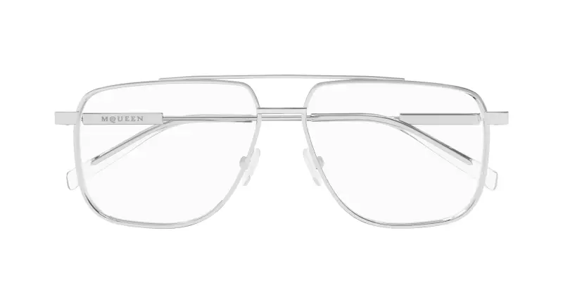 Unisex AM0480O 001 Montature da vista Acetato Argento Trasparente Pilot miniatura 2