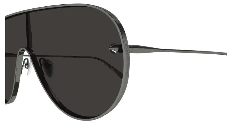 Alexander McQueen Unisex AM0481S 001 Occhiali da sole Metallo Rutenio Grigio Pilot miniatura 2