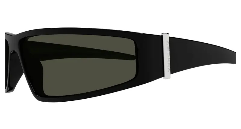 Alexander McQueen Unisex AM0490S 001 Occhiali da sole Bio-iniettato Nero Grigio Geometrica miniatura 2