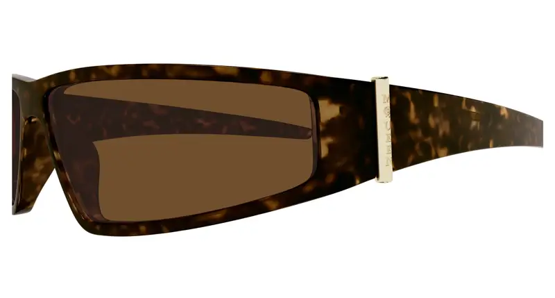 Alexander McQueen Unisex AM0490S 002 Occhiali da sole Bio-iniettato Havana Marrone Geometrica miniatura 2