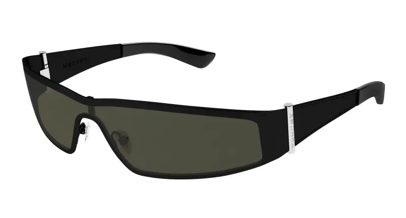 Unisex AM0491S 001 Occhiali da sole Acetato Nero Grigio Geometrica