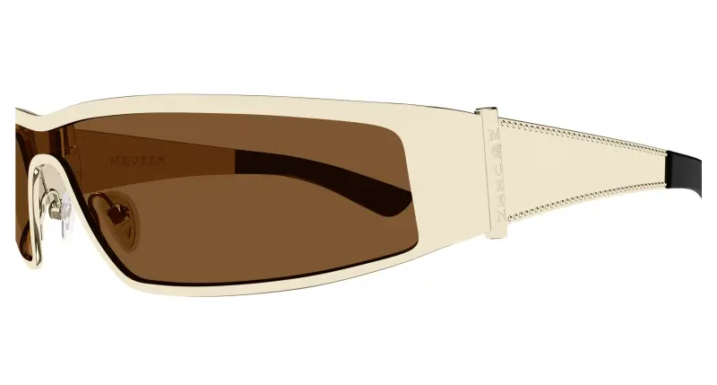 Unisex AM0491S 003 Occhiali da sole Acetato Oro Marrone Geometrica miniatura 3