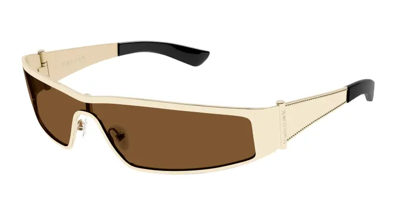 Unisex AM0491S 003 Occhiali da sole Acetato Oro Marrone Geometrica