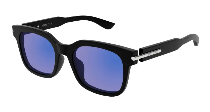 Unisex AM0496SA 005 Occhiali da sole Acetato Nero Blu Squadrata