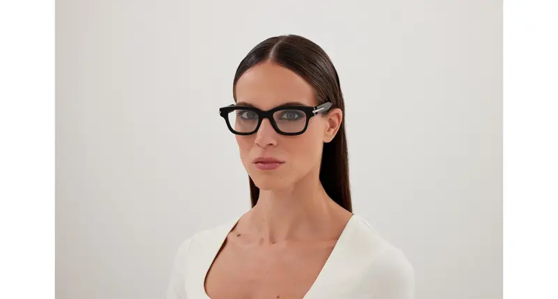 Alexander McQueen Unisex AM0497O 001 Montature da vista Acetato Nero Trasparente Squadrata miniatura 3