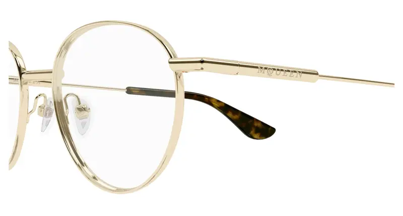 Alexander McQueen Unisex AM0502O 002 Montature da vista Metallo Oro Trasparente Rotonda miniatura 2