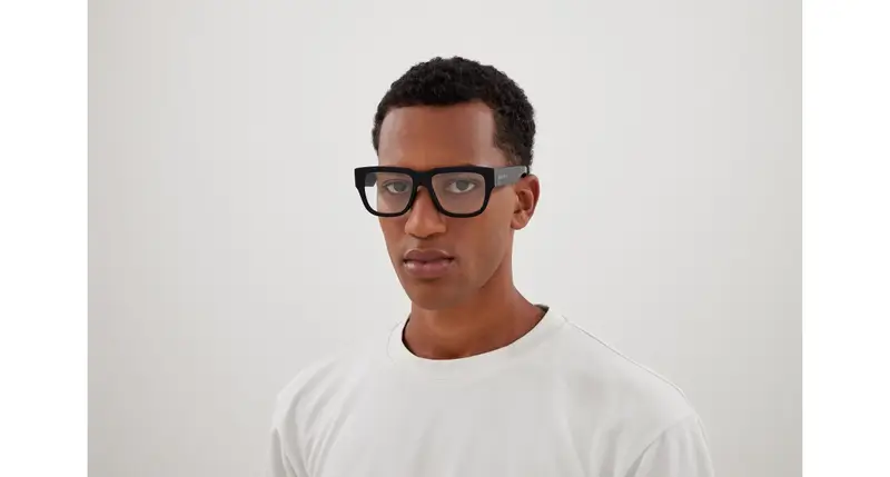 Alexander McQueen Unisex AM0510O 001 Montature da vista Acetato Nero Trasparente Squadrata miniatura 3