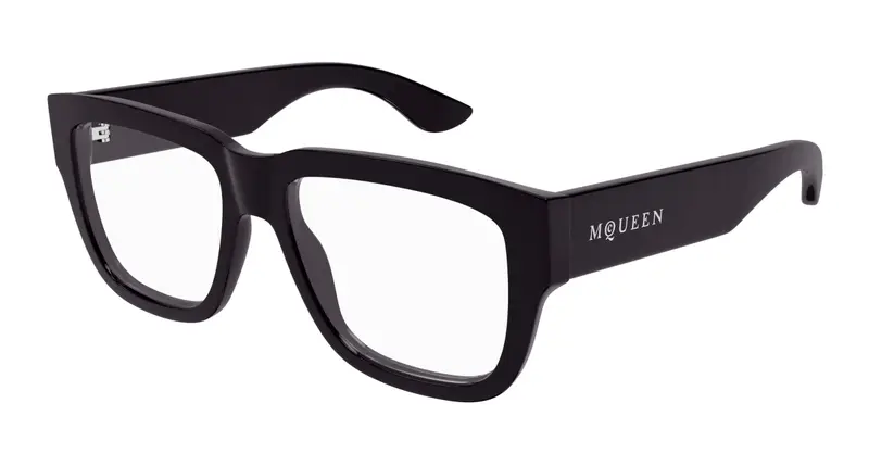 Alexander McQueen Unisex AM0510O 004 Montature da vista Acetato Viola Trasparente Squadrata