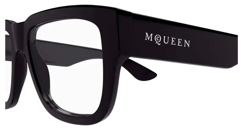 Alexander McQueen Unisex AM0510O 004 Montature da vista Acetato Viola Trasparente Squadrata miniatura 2
