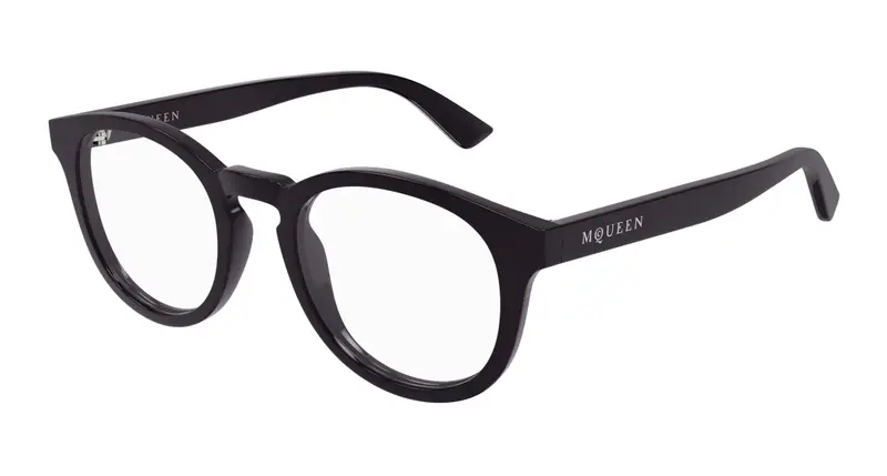 Alexander McQueen Unisex AM0514O 006 Montature da vista Acetato Viola Trasparente Rotonda
