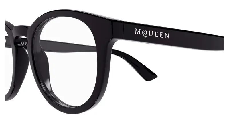 Alexander McQueen Unisex AM0514O 006 Montature da vista Acetato Viola Trasparente Rotonda miniatura 2