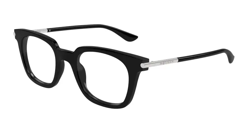 Unisex AM0521O 001 Montature da vista Acetato Nero Trasparente Squadrata