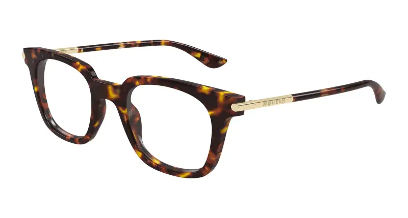 Unisex AM0521O 003 Montature da vista Acetato Havana Trasparente Squadrata
