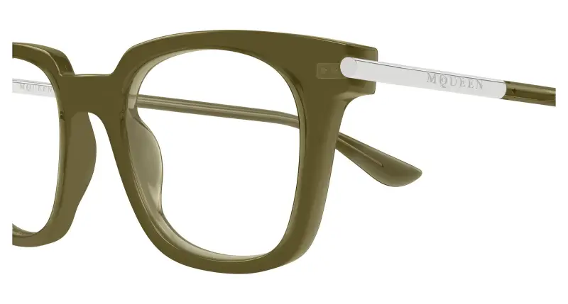 Unisex AM0521O 004 Montature da vista Acetato Verde Trasparente Squadrata miniatura 3