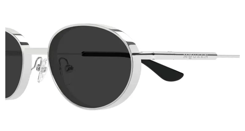 Unisex AM0523S 001 Occhiali da sole Acetato Argento Grigio Rotonda miniatura 3