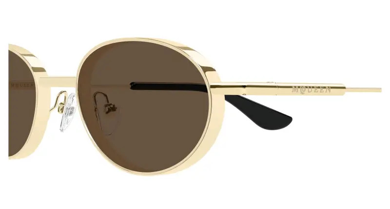 Unisex AM0523S 002 Occhiali da sole Acetato Oro Marrone Rotonda miniatura 3