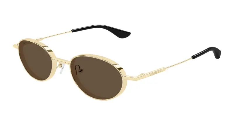 Unisex AM0523S 002 Occhiali da sole Acetato Oro Marrone Rotonda