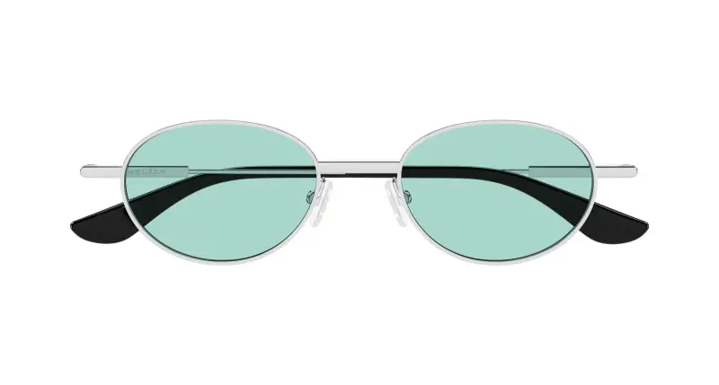 Unisex AM0523S 003 Occhiali da sole Acetato Argento Verde Rotonda miniatura 2