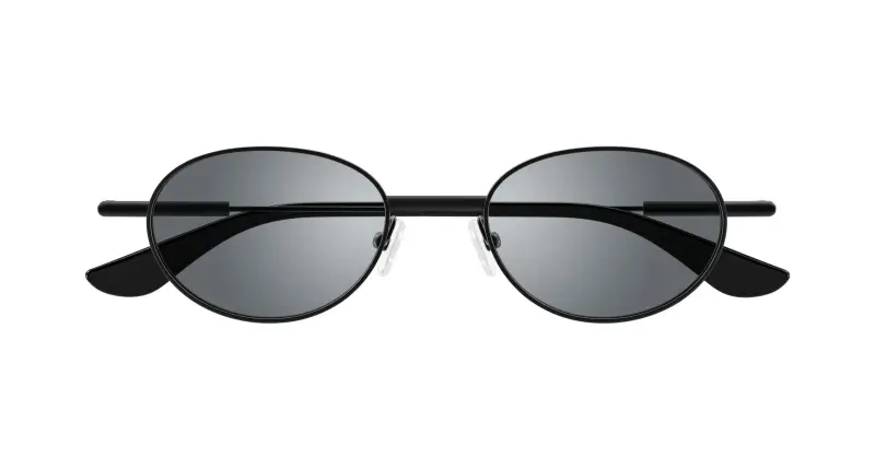 Unisex AM0523S 004 Occhiali da sole Acetato Nero Argento Rotonda miniatura 2