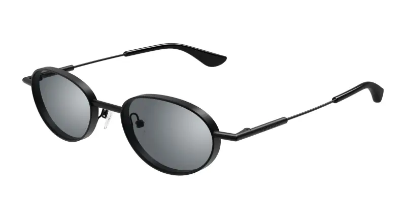 Unisex AM0523S 004 Occhiali da sole Acetato Nero Argento Rotonda