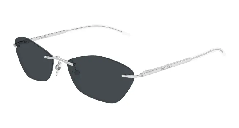Unisex AM0525S 001 Occhiali da sole Acetato Argento Grigio Geometrica