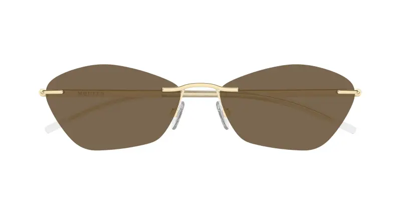 Unisex AM0525S 002 Occhiali da sole Acetato Oro Marrone Geometrica miniatura 2