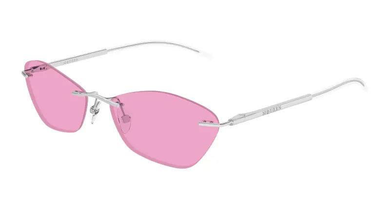 Unisex AM0525S 004 Occhiali da sole Acetato Argento Rosa Geometrica