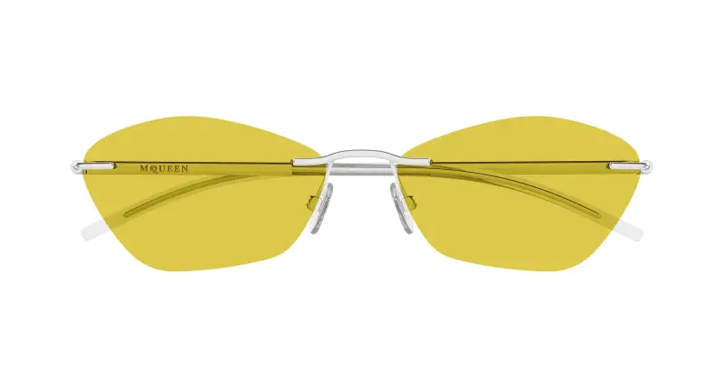 Unisex AM0525S 005 Occhiali da sole Acetato Argento Giallo Geometrica miniatura 2