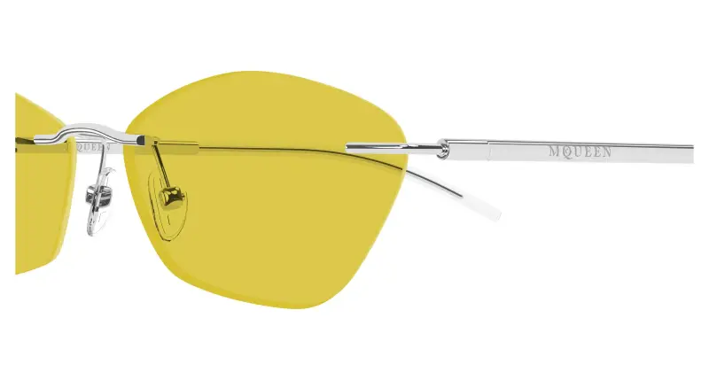 Unisex AM0525S 005 Occhiali da sole Acetato Argento Giallo Geometrica miniatura 3