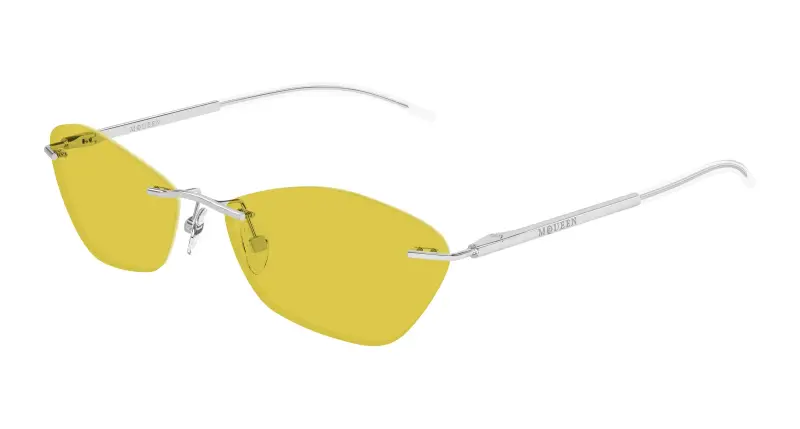 Unisex AM0525S 005 Occhiali da sole Acetato Argento Giallo Geometrica