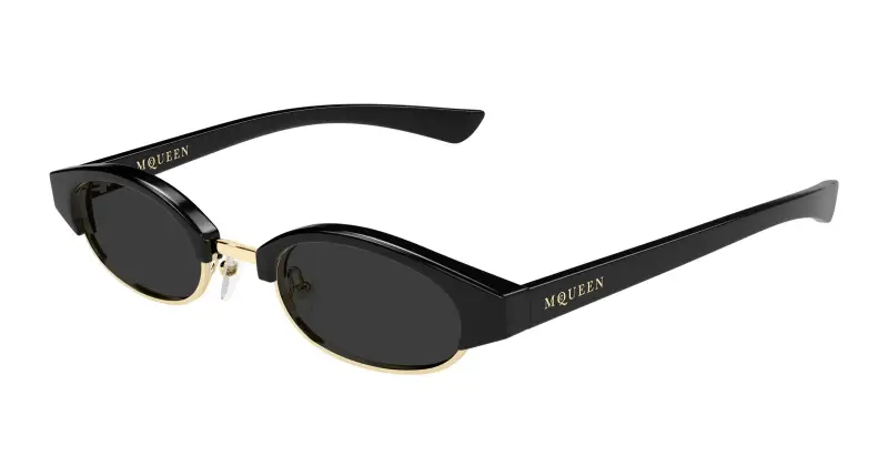 Unisex AM0534S 001 Occhiali da sole Acetato Nero Grigio Rotonda