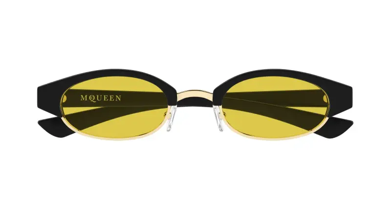 Unisex AM0534S 003 Occhiali da sole Acetato Nero Giallo Rotonda miniatura 2