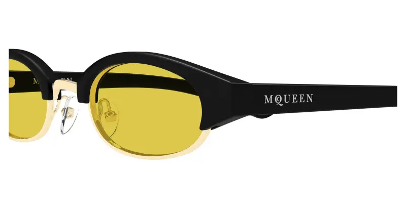 Unisex AM0534S 003 Occhiali da sole Acetato Nero Giallo Rotonda miniatura 3