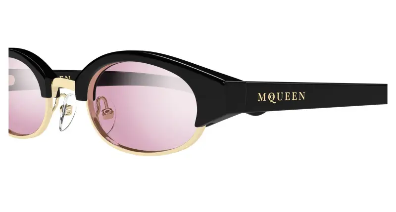 Unisex AM0534S 005 Occhiali da sole Acetato Nero Rosa Rotonda miniatura 3