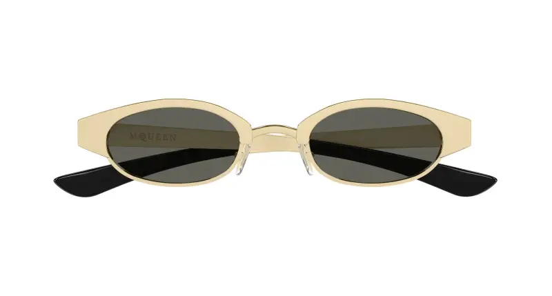Unisex AM0545S 001 Occhiali da sole Acetato Oro Grigio Rotonda miniatura 2