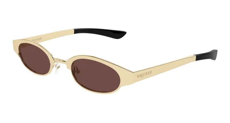 Unisex AM0545S 002 Occhiali da sole Acetato Oro Marrone Rotonda