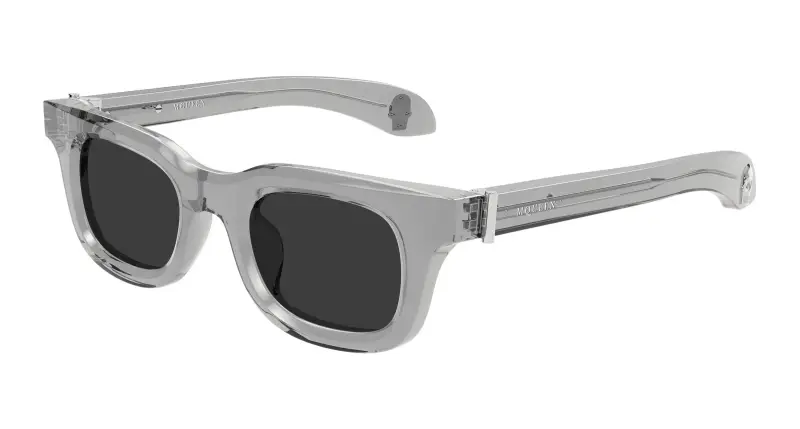 Uomo Alexander McQueen AM0547S 003 Occhiali da sole Acetato Grigio Grigio Squadrata