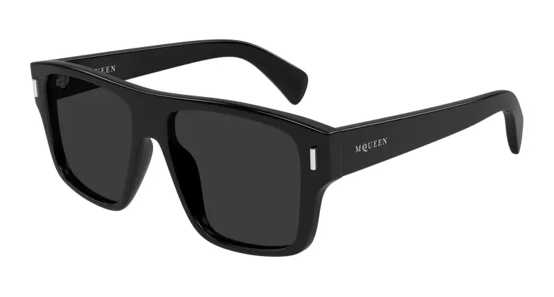 Uomo Alexander McQueen AM0550S 001 Occhiali da sole Acetato Nero Grigio Squadrata