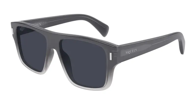 Uomo Alexander McQueen AM0550S 004 Occhiali da sole Acetato Grigio Blu Squadrata