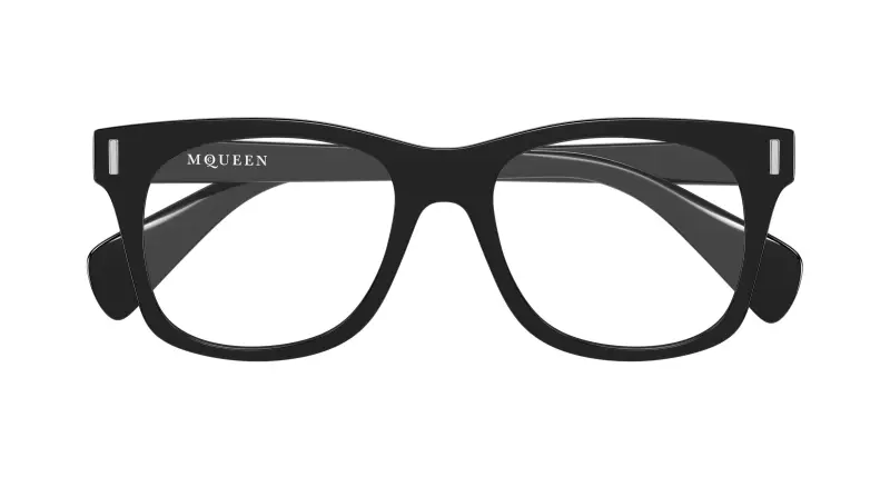 Uomo Alexander McQueen AM0551O 001 Montature da vista Acetato Nero Trasparente Squadrata miniatura 2