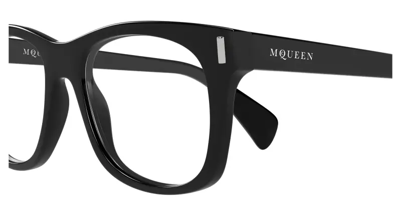 Uomo Alexander McQueen AM0551O 001 Montature da vista Acetato Nero Trasparente Squadrata miniatura 3