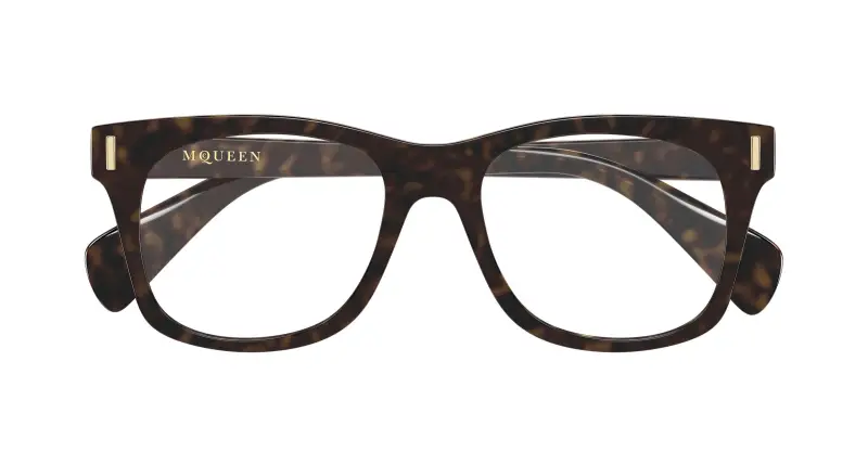 Uomo Alexander McQueen AM0551O 002 Montature da vista Acetato Havana Trasparente Squadrata miniatura 2