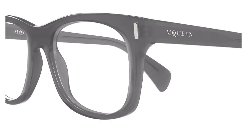 Uomo Alexander McQueen AM0551O 003 Montature da vista Acetato Grigio Trasparente Squadrata miniatura 3