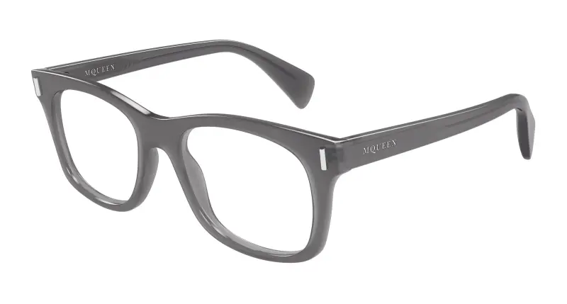 Uomo Alexander McQueen AM0551O 003 Montature da vista Acetato Grigio Trasparente Squadrata