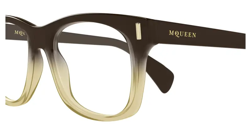 Uomo Alexander McQueen AM0551O 004 Montature da vista Acetato Marrone Trasparente Squadrata miniatura 3