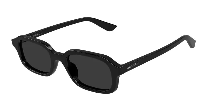 Uomo Alexander McQueen AM0558S 001 Occhiali da sole Acetato Nero Grigio Squadrata