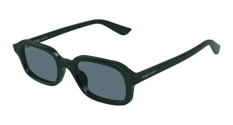 Uomo Alexander McQueen AM0558S 004 Occhiali da sole Acetato Verde Blu Squadrata