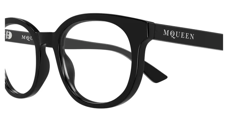 Uomo Alexander McQueen AM0567O 001 Montature da vista Acetato Nero Trasparente Rotonda miniatura 3